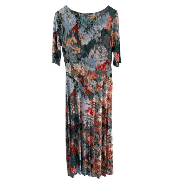 Soft Surroundings Nanette Soft Maxi Dress in Multi-Orange Size Small - Picture 10 of 13